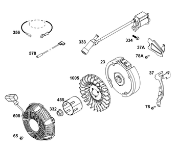 Flywheel, Ignition, And Starter Group Diagram and Parts List for 106232-0269-H5 100000 - 19Z999 Briggs and Stratton Engine